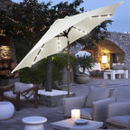Blissun 9 ft Solar Umbrella, 32 LED Lighted Patio Umbrella, Table Market Umbrella, Outdoor Umbrella for Garden, Deck, Backyard, Pool and Beach (Creamy White) - Image 8