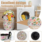 Bunny Rabbit Laundry Basket, Foldable Rabbit Flower Laundry Hamper Tote Bag - Image 4