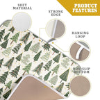 Christmas Dish Drying Mat for Kitchen Counter 16x18 Green Xmas Tree Block Print - Image 4