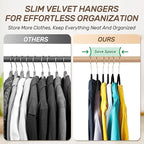 Velvet Hangers 30 Pack with Gold Hooks, Non-Slip Slim Felt Hanger - Image 4