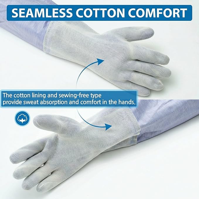 Youneedthat Chemical Resistant Gloves, Seamless Cotton Lined, Heavy Duty - Image 3