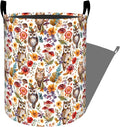 Charming Owl with Mushroom and Floral Laundry Basket with Handles, 19.7"x15.7" by Ti+Caldi