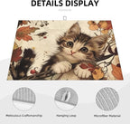 Cute Cat Dish Drying Mats for Kitchen Counter, Absorbent Reversible Microfiber - Image 3