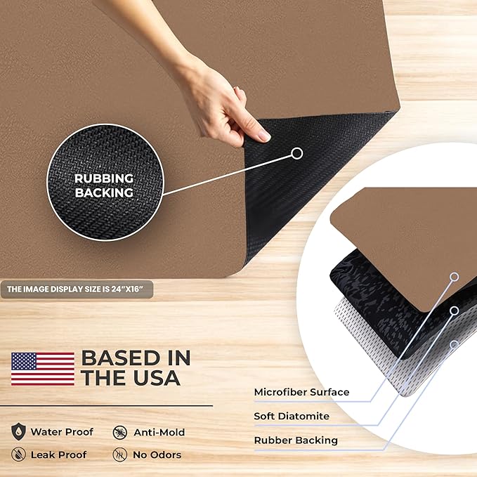 Dish Drying Mat Super Absorbent – 16" x 12" Coffee Mat - Image 6
