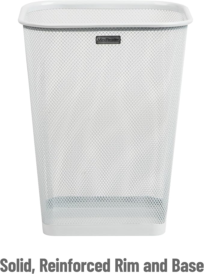 Mind Reader Mesh Trash Can, Square Wastebasket - Image 4