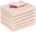 6-Pack Kitchen Dish Cloths, 100% Cotton Waffle Weave, Ultra Soft Absorbent by BOOMIBOO