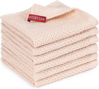 6-Pack Kitchen Dish Cloths, 100% Cotton Waffle Weave, Ultra Soft Absorbent by BOOMIBOO