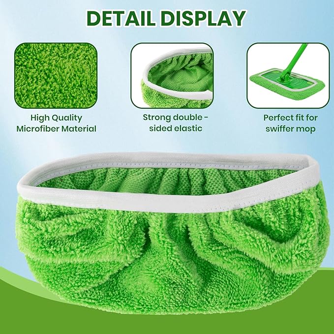 6 Pack Reusable Microfiber Mop Pads - Image 4