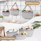 Hanging Storage Baskets, Over the Door Basket, Cotton Wall Baskets Storage - Image 5
