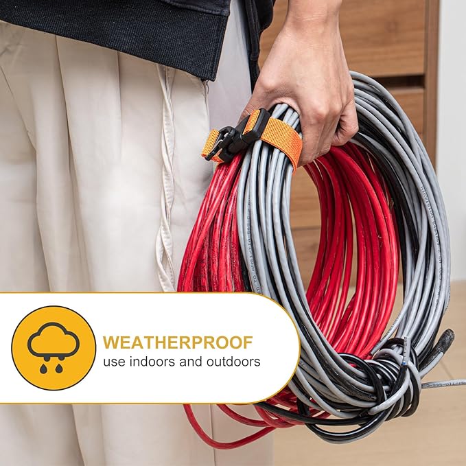 6 Pack 17 Inch Adjustable Extension Cord Holder Organizer - Image 5