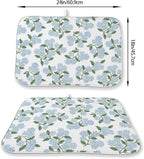 Blue Sage Green Hydrangea Dish Drying Mats 18x24 Inch Floral Mats Spring - Image 2