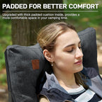 EVER ADVANCED Padded Oversized Folding Camping Chair for Adults, Heavy Duty Lawn Chair with Side Pockets, Portable Collapsible Quad Chair for Outside, Support Up to 500lbs, Black - Image 2