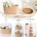 Hanging Storage Baskets, Over the Door Basket, Cotton Wall Baskets Storage - Image 5