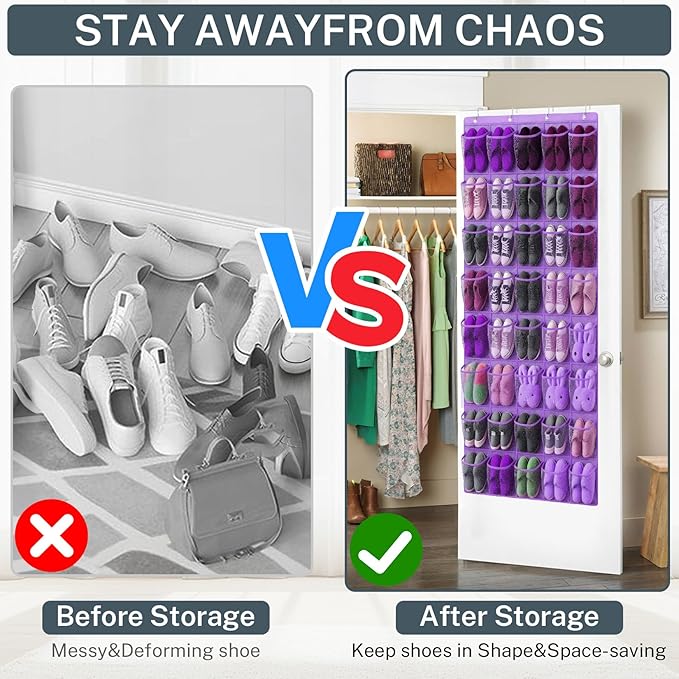 40-Pocket Over the Door Shoe Organizer - Image 4