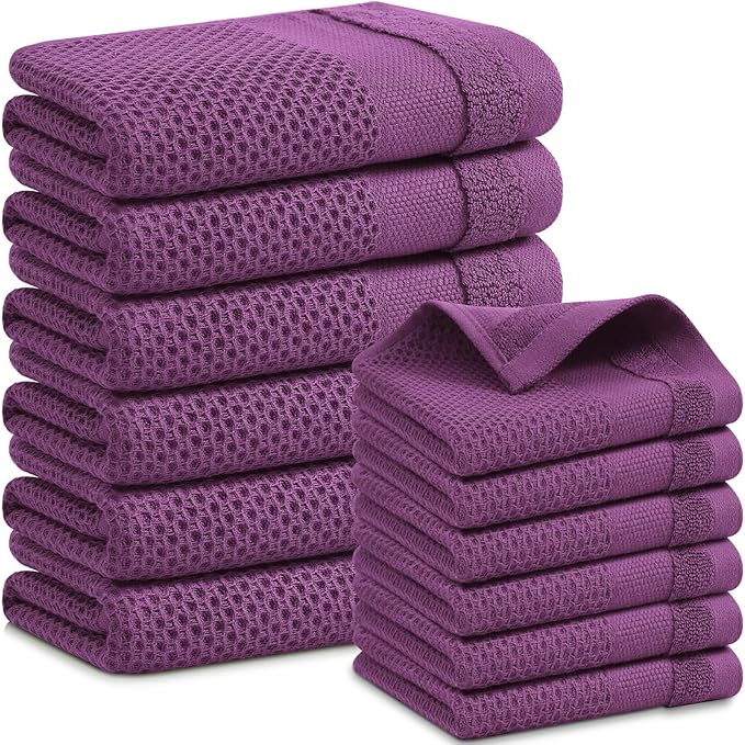 Homaxy Kitchen Towels and Dishcloths Set, 12 x 12 and 13 x 28 Inches, Super by Homaxy