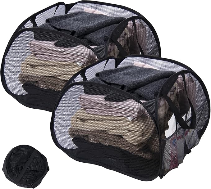 Collapsible Laundry Basket, 90L Foldable Pop-up Laundry Hamper by HEDONLEE
