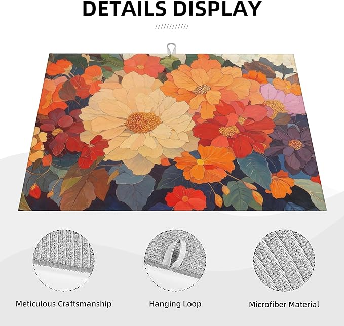 Colorful Floral Dish Drying Mat - Image 4