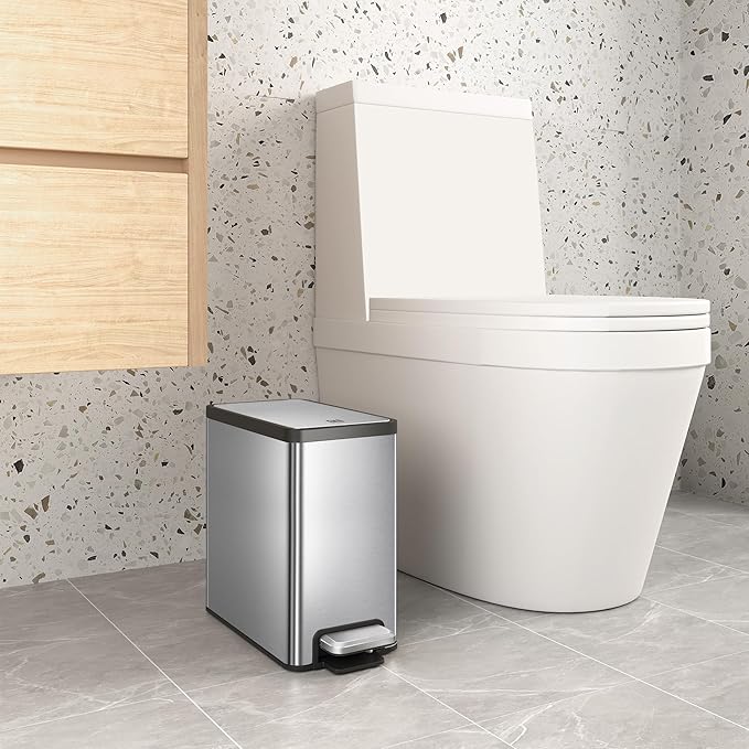 EKO Slim Small Bathroom Trash Can - Image 4