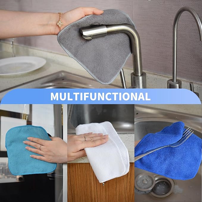 KinHwa Kitchen Washcloths for Dishes Absorbent Microfiber Dish Cloths Quick Dry - Image 2