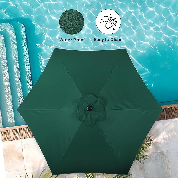 Simple Deluxe 9' Patio Umbrella Outdoor Table Market Yard Umbrella with Push Button Tilt/Crank - Image 5