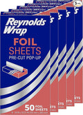 Reynolds Wrap Pre-Cut Pop-Up Aluminum Foil Sheets, 14 x 10.25 Inches, 50 Sheets by ReynoldsConsumerProducts
