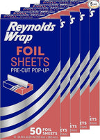 Reynolds Wrap Pre-Cut Pop-Up Aluminum Foil Sheets, 14 x 10.25 Inches, 50 Sheets by ReynoldsConsumerProducts
