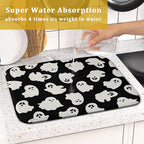 Halloween Dish Drying Mat for Kitchen Counter Cute Ghost Holiday Super - Image 7