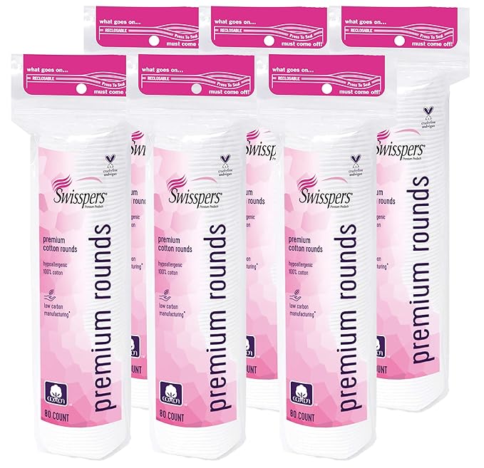 Swisspers Premium Cotton Rounds, Hypoallergenic by Swisspers