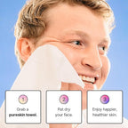 pureskin Daily Clean Facial Towels, 100% Biodegradable Pure Cotton, Premium - Image 3