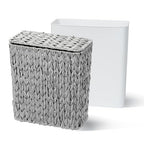 3 Gallon Wicker Trash Can, Waterproof Slim Waste Basket - Image 7