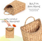 Woven Hanging Water Hyacinth Baskets, Hanging Wall Wicker Basket, Handmade - Image 3