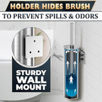 Silver Modern Toilet Brush and Holder Set - Image 5