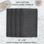 VOOVA & MOVAS Gray Hand Towels for Bathroom, Large 18" x 28" - Image 4