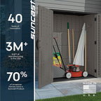 Suncast Outdoor Storage Cabinet Waterproof Resin Vertical Outdoor Storage Shed (54 cu. ft.) for Patio, Garden Tools, Cushions, & Equipment. Weatherproof Plastic Multi-Wall Design, Capacity Made in USA - Image 10