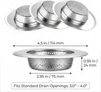 Helect 3-Pack Kitchen Sink Strainer, Stainless Steel Drain Filter - Image 6