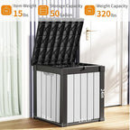 EasyUp 50 Gallon Deck Box Outdoor Storage Box for Patio Furniture,Outdoor Cushions,Garden Tools and Pool Supplies,Waterproof,Resin（Black&White） - Image 2