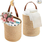 YOUEON Set of 2 Jute Hanging Basket 7.8" x 6.7", Small Wall Hanging Planter by YOUEON