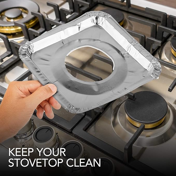 Disposable Gas Burner Liners Aluminum Foil Square Gas Stove Burner Covers - Image 6
