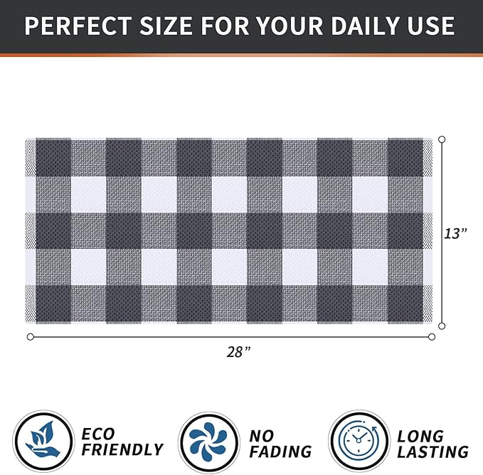 Homaxy 100% Cotton Waffle Weave Check Plaid Kitchen Towels, 13 x 28 Inches - Image 4