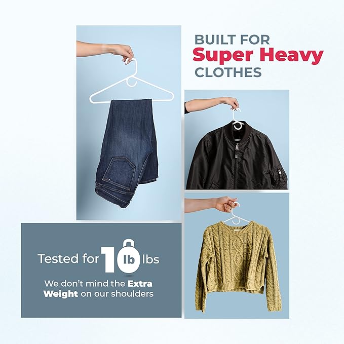 Neaties Super Heavy Duty Clothes Hangers 30 Pack – Made in The USA - 10lb - Image 5