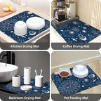 Dish Drying Mat for Kitchen Counter 16x18 Inch, Super Absorbent Dish Drainer Mat - Image 7