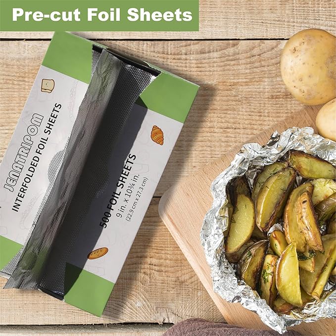 Aluminum Foil Sheets, 9 x 10.75 inch, 1000 Sheets, Pop-Up Dispenser, High Temp - Image 2