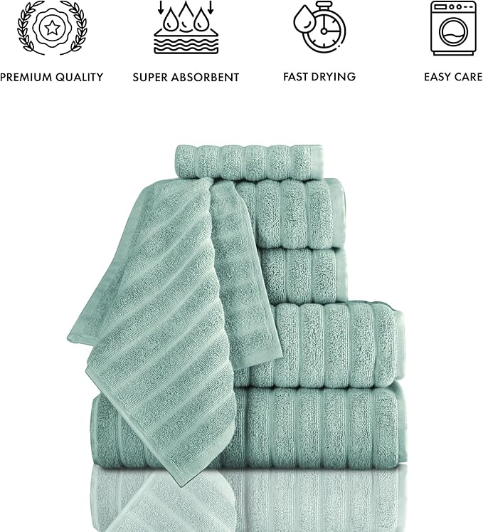 Classic Turkish Towels CTT Luxury 6 Piece Towel Set, 100% Turkish Cotton - Image 4