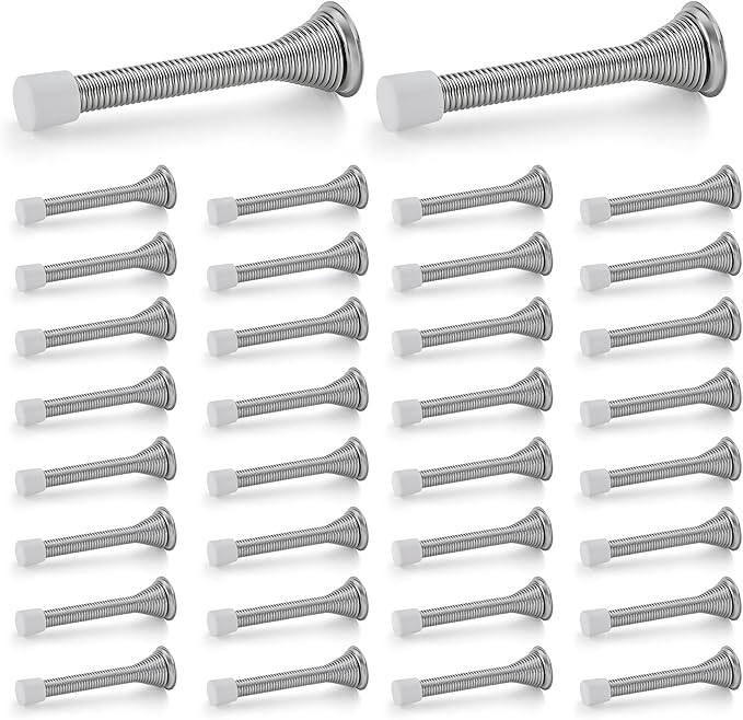 Ravinte Door Stoppers, 36 Pack Satin Nickel Spring Door Stops by Ravinte