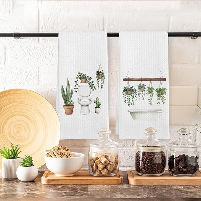 Sage Green Botanical Hand Towels - Image 5