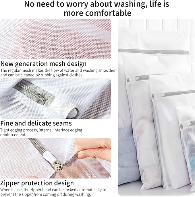 3 Pack Mesh Laundry Bags Medium by MDSXO- Fine Durable Lingerie Delicates Bag - Image 4