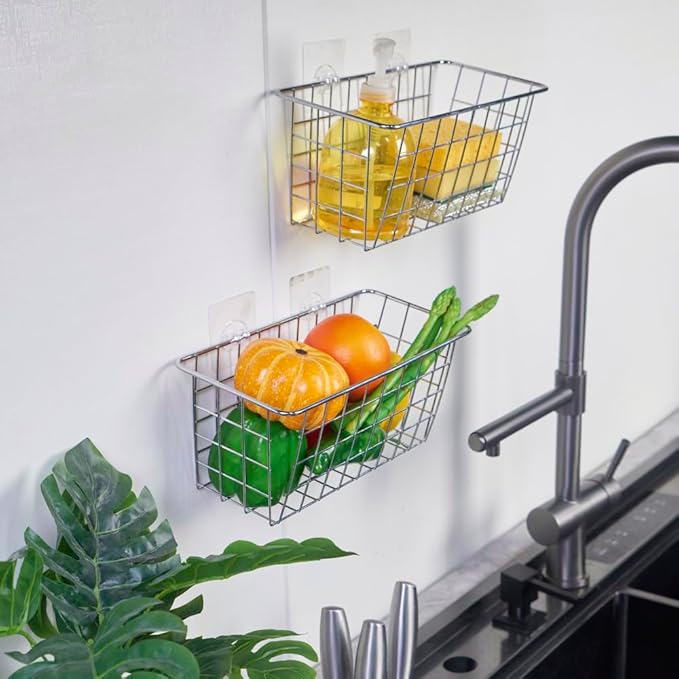 2 Pack Hanging Storage Basket, Bathroom Basket, Household Goods, - Image 9
