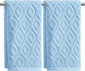 Artoid Mode 2 Pcs Light Blue 3D Diamond Grid Jacquard Hand Towels by ArtoidMode