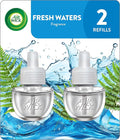 Air Wick plug in Scented Oil 2 Refills, Fresh Waters, Essential Oils, Air by AirWick