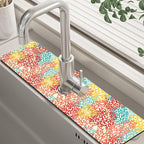 Colorful Sea Corals Dish Drying Mat by Unknown